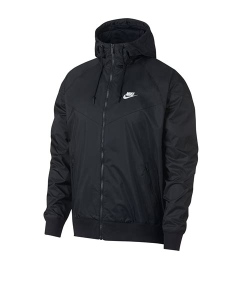 nike windrunner kapuzenjacke schwarz weiss f010